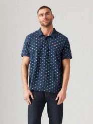 Levi´s Koszulka polo w kolorze granatowym rozmiar: S. Niebieskie koszulki polo s, bez wzorów, z bawełny, bez kołnierzyka, bez ramiączek. Za 88.43 zł.