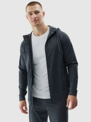 4F Bluza treningowa regular szybkoschnąca męska - szara L. Szare bluzy z kapturem 4F, l, bez wzorów, z dzianiny, z kapturem. Za 199.99 zł.
