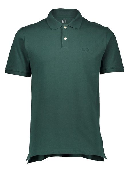 GAP Koszulka polo w kolorze zielonym rozmiar: M. Zielone koszulki polo GAP, m, bez wzorów, bez kołnierzyka, bez ramiączek. Za 64.95 zł.