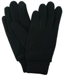 Sportowe Rękawiczki ze Ściągaczem - Czarne. Czarne rękawiczki Em men's accessories, na jesień, bez wzorów, z poliesteru. Za 99.00 zł.