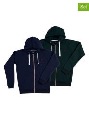 The Time of Bocha Bluzy (2 szt.) w kolorze granatowym i czarnym rozmiar: XL. Czarne swetry rozpinane The Time of Bocha, xl, bez wzorów, z bawełny, bez kołnierzyka, bez ramiączek. Za 174.02 zł.