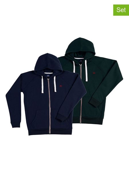 The Time of Bocha Bluzy (2 szt.) w kolorze granatowym i czarnym rozmiar: XL. Czarne swetry rozpinane The Time of Bocha, xl, bez wzorów, z bawełny, bez kołnierzyka, bez ramiączek. Za 174.02 zł.