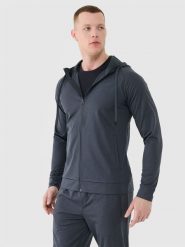 4F Bluza treningowa szybkoschnąca męska - szara M. Szare bluzy z kapturem 4F, m, bez wzorów, z dzianiny, z kapturem. Za 199.99 zł.