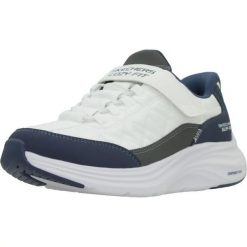 Buty SKECHERS CONTOUR FOAM Biały. Białe buty turystyczne Skechers, bez wzorów, ze skóry, bez zapięcia, na fitness i siłownię. Za 246.99 zł.