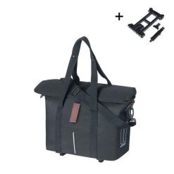 Torba na kierownicę z hakiem Basil City Mik KF. Czarne torby na ramię BASIL, bez wzorów, z materiału, na ramię, bez dodatków. Za 374.49 zł.