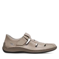 Sandały Rieker. Brązowe sandały Rieker, bez zapięcia. Za 379.99 zł.