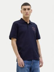 Jack&Jones Polo Simon 12269299 Granatowy Regular Fit. Niebieskie koszulki polo Jack&Jones, m, bez wzorów, z bawełny, bez kołnierzyka, bez ramiączek. Za 49.99 zł.
