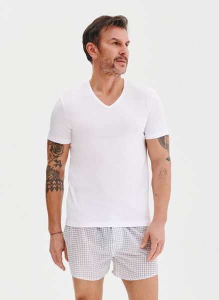 PAKO LORENTE – T-shirt v-neck w białym kolorze, dwupak. Białe t-shirty Pako Lorente, m, bez wzorów, z bawełny, bez kołnierzyka, bez ramiączek. Za 99.99 zł.