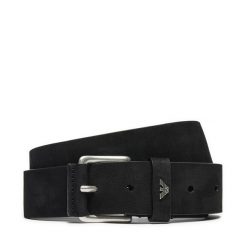 Pasek Męski Emporio Armani. Czarne paski Emporio Armani, bez wzorów. Za 699.99 zł.