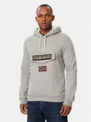 Napapijri Bluza Burgee Wint 4 NP0A892T Szary Regular Fit. Szare bluzy Napapijri, m, bez wzorów, z bawełny, bez kaptura. Za 529.99 zł.