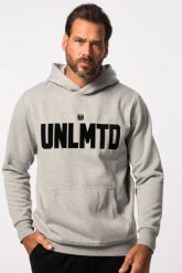 Męska Bluza z kapturem fitness dzianina dresowa kaptur nadruk flokowany. Szare bluzy z kapturem JAY-PI, m, bez wzorów, z bawełny, z kapturem. Za 279.99 zł.