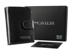 Portfel skórzany 4U Cavaldi 0720L-P-BS-RFID czarny. Czarne portfele 4U Cavaldi, bez wzorów, ze skóry. Za 46.00 zł.