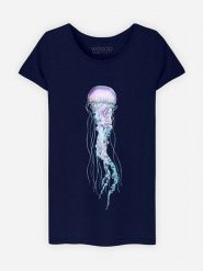 WOOOP Koszulka "Space Jelly" w kolorze granatowym rozmiar: S. Niebieskie bezrękawniki Wooop, s, bez wzorów, z bawełny, bez kołnierzyka, bez ramiączek. Za 56.99 zł.