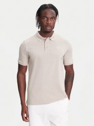 Guess Polo Z5YP02 K9WF1 Beżowy Regular Fit. Brązowe koszulki polo Guess, m, z aplikacjami, z bawełny, bez kołnierzyka, bez ramiączek. Za 269.99 zł.