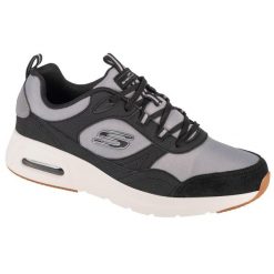 Buty sportowe Sneakersy męskie, Skech-Air Court - Yatton. Czarne buty sportowe casual Skechers, bez wzorów, z materiału, bez zapięcia. Za 299.99 zł.