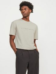 Jack & Jones Koszulka w kolorze beżowym rozmiar: XL. Brązowe bezrękawniki Jack & Jones, xl, bez wzorów, z bawełny, bez kołnierzyka, bez ramiączek. Za 37.56 zł.