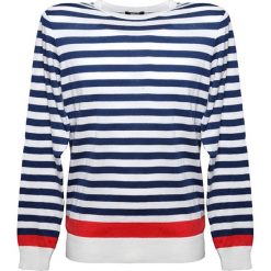 Sweter w kolorze białym ze wzorem. Białe swetry nierozpinane Mexx, bez wzorów, z bawełny, bez kołnierzyka, bez ramiączek. W wyprzedaży za 149.95 zł.