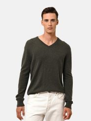 Just Cashmere Kaszmirowy sweter "Walt" w kolorze ciemnozielonym rozmiar: XXL. Zielone swetry nierozpinane Just Cashmere, xxl, bez wzorów, z kaszmiru, bez kołnierzyka, bez ramiączek. Za 404.65 zł.