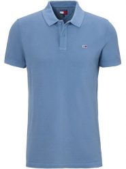 TOMMY JEANS Koszulka polo w kolorze błękitnym rozmiar: XL. Niebieskie koszulki polo Tommy Jeans, xl, bez wzorów, z bawełny, bez kołnierzyka, bez ramiączek. Za 199.03 zł.