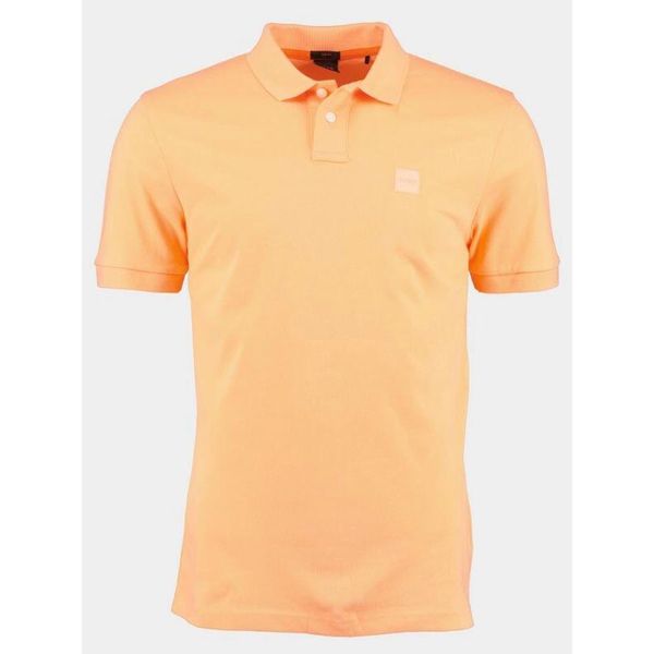 Koszulka Polo męska BOSS Passenger Light/Pastel Orange slim fit pomarańczowa. Brązowe koszulki polo HUGO BOSS, bez wzorów, bez ramiączek. Za 219.00 zł.