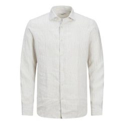 Koszula Jack & Jones Parker Len trawertyn. Koszule Jack&Jones, m, bez wzorów, ze lnu, bez kołnierzyka, bez ramiączek. W wyprzedaży za 261.95 zł.
