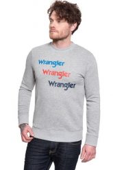 WRANGLER SEASONAL LOGO SWEAT MID GREY MEL W6A5HAX37 112130662. Szare bluzy Wrangler, m, bez wzorów, bez kaptura. Za 129.99 zł.