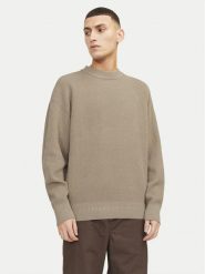 Jack&Jones Sweter 12260041 Beżowy Relaxed Fit. Brązowe swetry rozpinane Jack&Jones, m, bez wzorów, z bawełny, bez kołnierzyka, bez ramiączek. Za 109.99 zł.
