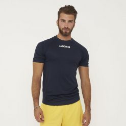 Koszulka multisport treningowa LIPSIA niebieska. Niebieskie t-shirty sportowe Legea, bez wzorów, bez ramiączek, na fitness i siłownię. Za 70.00 zł.