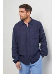 Rodier Lin Lniana koszula w kolorze granatowym rozmiar: XL/XXL. Niebieskie koszule Rodier Lin, xl, bez wzorów, ze lnu, bez kołnierzyka, bez ramiączek. Za 140.53 zł.