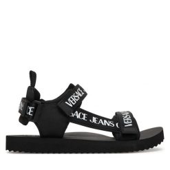 Sandały Versace Jeans Couture. Czarne sandały Versace Jeans Couture, z jeansu, bez zapięcia. Za 549.99 zł.