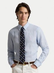 Polo Ralph Lauren Koszula 710B15594005 Niebieski jasny Custom Fit. Niebieskie koszule Polo Ralph Lauren, m, bez wzorów, ze lnu, bez kołnierzyka, bez ramiączek. Za 859.99 zł.