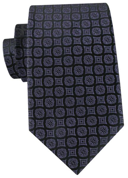 Męski Krawat - Czarny, Fioletowe Grochy - Angelo di Monti. Czarne krawaty i muchy Angelo di Monti, bez wzorów, z tkaniny. Za 49.99 zł.
