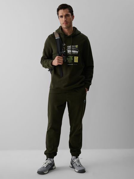 4F Spodnie dresowe joggery męskie - khaki XL. Brązowe joggery i bojówki 4F, m, bez wzorów, z dresówki. Za 169.99 zł.