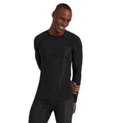 Koszulka Falke Wool-Tech Light. Czarne bielizna termoaktywna Falke, m, bez wzorów, bez ramiączek. Za 486.00 zł.