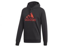 Bluza męska z kapturem ADIDAS M FLC HDY S. Czarne bluzy z kapturem Adidas, m, bez wzorów, z bawełny, z kapturem. Za 229.00 zł.