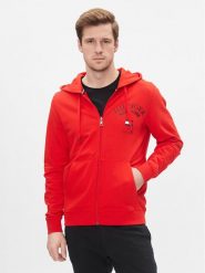 Tommy Hilfiger Bluza Wcc Arched Varsity Zip Thru MW0MW33644 Czerwony Regular Fit. Czerwone bluzy Tommy Hilfiger, m, bez wzorów, z bawełny, bez kaptura. Za 449.99 zł.