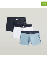 G-Star Bokserki (3 pary) w kolorze błękitno-biało-granatowym rozmiar: XL. Białe bokserki G-Star, xl, bez wzorów. Za 73.95 zł.