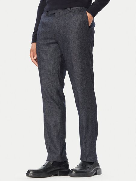 BOSS Spodnie garniturowe 50571984 Granatowy Slim Fit. Niebieskie eleganckie spodnie Boss, m, bez wzorów, z materiału. Za 584.99 zł.