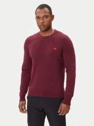 HUGO Sweter San Cassius-C1 50475083 Bordowy Regular Fit. Czerwone swetry rozpinane Hugo, l, bez wzorów, z bawełny, bez kołnierzyka, bez ramiączek. Za 449.99 zł.