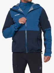 Kurtka z membraną Mammut Linard Guide HS Hooded Jacket. Niebieskie kurtki Mammut, l, bez wzorów, z materiału, bez kaptura. Za 1,264.99 zł.