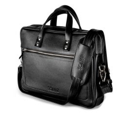 Skórzana męska torba na laptopa SOLIER czarna. Czarne torby na laptopa . Za 539.00 zł.