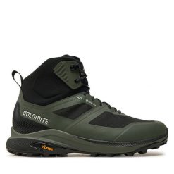 Trekkingi Dolomite. Zielone botki sznurowane Dolomite, bez wzorów, z gore-texu, bez obcasa, bez zapięcia. Za 839.99 zł.