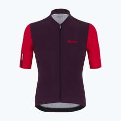Koszulka rowerowa męska Santini Redux Vigor. Czerwone bluzy SANTINI, m, bez wzorów, bez kaptura. Za 409.99 zł.
