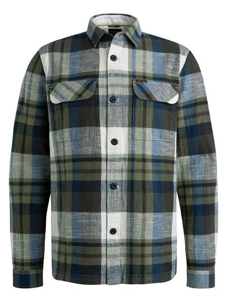 PME Legend Koszula - Regular fit - w kolorze oliwkowo-kremowo-niebieskim rozmiar: XL. Brązowe koszule PME Legend, xl, bez wzorów, z bawełny, bez kołnierzyka, bez ramiączek. Za 157.73 zł.