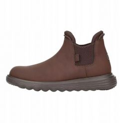 HeyDude Męskie Sztyblety Branson. Brązowe sztyblety Hey dude, bez wzorów, z materiału, bez obcasa, bez zapięcia. Za 439.00 zł.