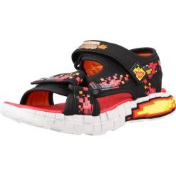 Sandały SKECHERS 402161L Czarny. Czarne sandały Skechers, z materiału, bez zapięcia. Za 159.99 zł.