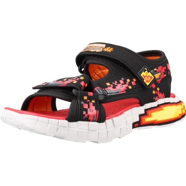 Sandały SKECHERS 402161L Czarny. Czarne sandały Skechers, z materiału, bez zapięcia. Za 159.99 zł.