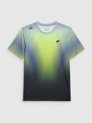 4F Koszulka szybkoschnąca z nadrukiem męska 4F x Robert Lewandowski - zielona S. Zielone t-shirty 4F, m, bez wzorów, z materiału, bez kołnierzyka, bez ramiączek. Za 149.99 zł.