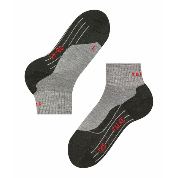Skarpetki Falke TK5 Short. Szare skarpety Falke, bez wzorów, z poliamidu. Za 156.50 zł.