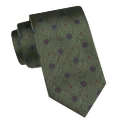 Męski Krawat - Angelo di Monti - Zieleń Mundurowa, Drobny Groszek. Zielone krawaty i muchy Angelo di Monti, bez wzorów, z tkaniny. Za 45.00 zł.